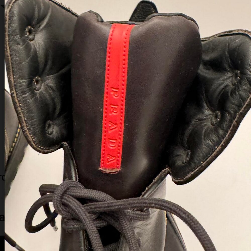 Prada black sports moto leather boots never worn perfect condion amazing boots! - Picture 7 of 14